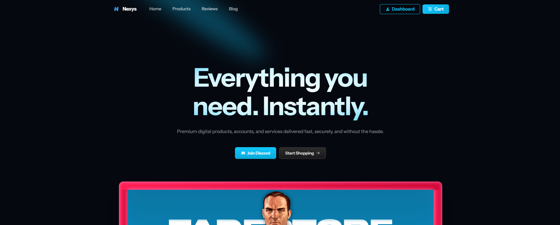 Nexys, a cyan SellAuth theme